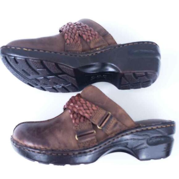 B.O.C. Leather Mules Slides Brown size 8, 39 Women Comfort Shoes Slid On - Picture 5 of 7